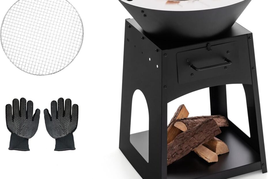 Brasero corten 60 cm avec couvercle - avis Relaxdays