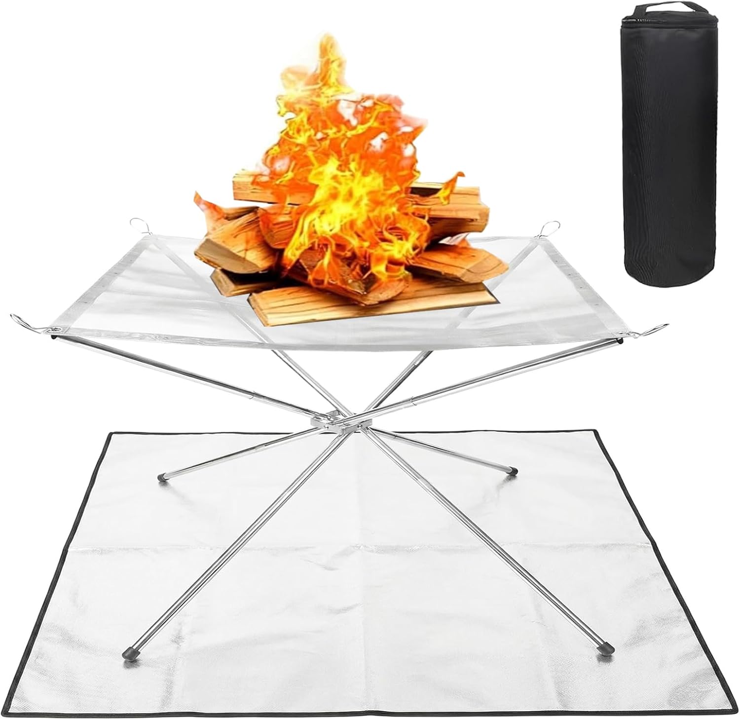 Brasero de camping portable allumé en extérieur — meilleur-brasero.com
