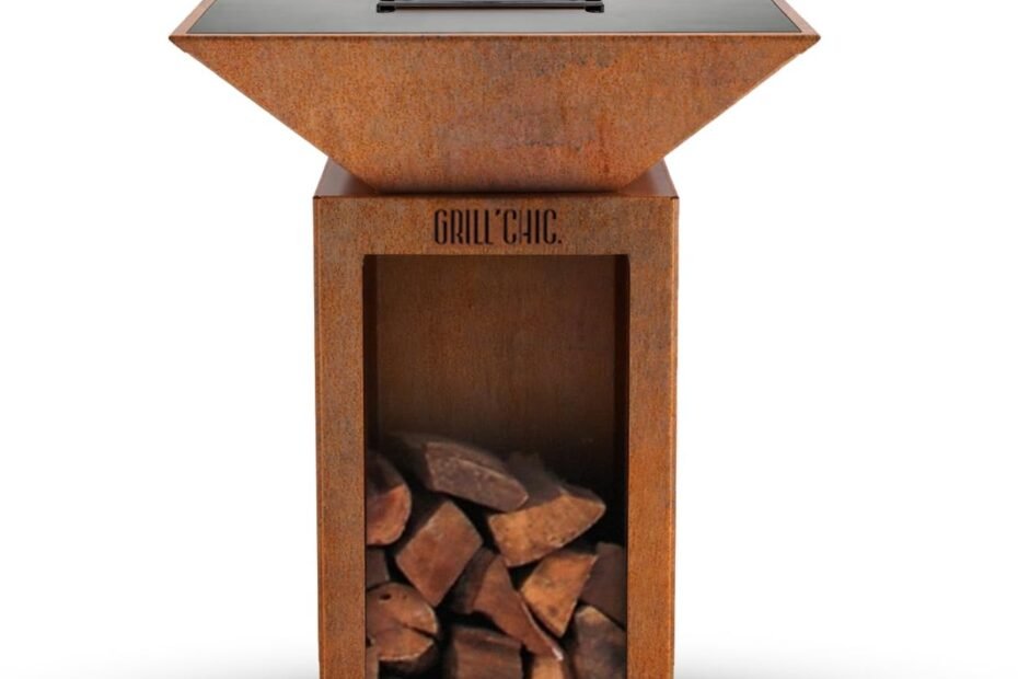 Brasero Grill'Chic - auvergnat corten bois carre