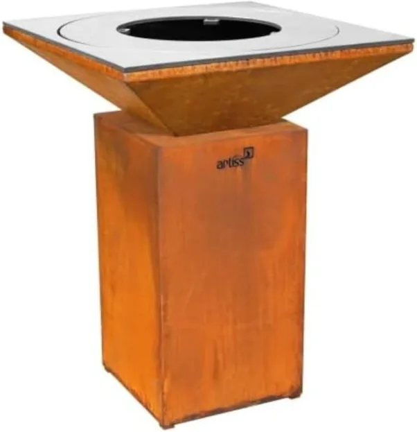 ARTISS Brasero Corten Inox 74x74x95cm plancha grille