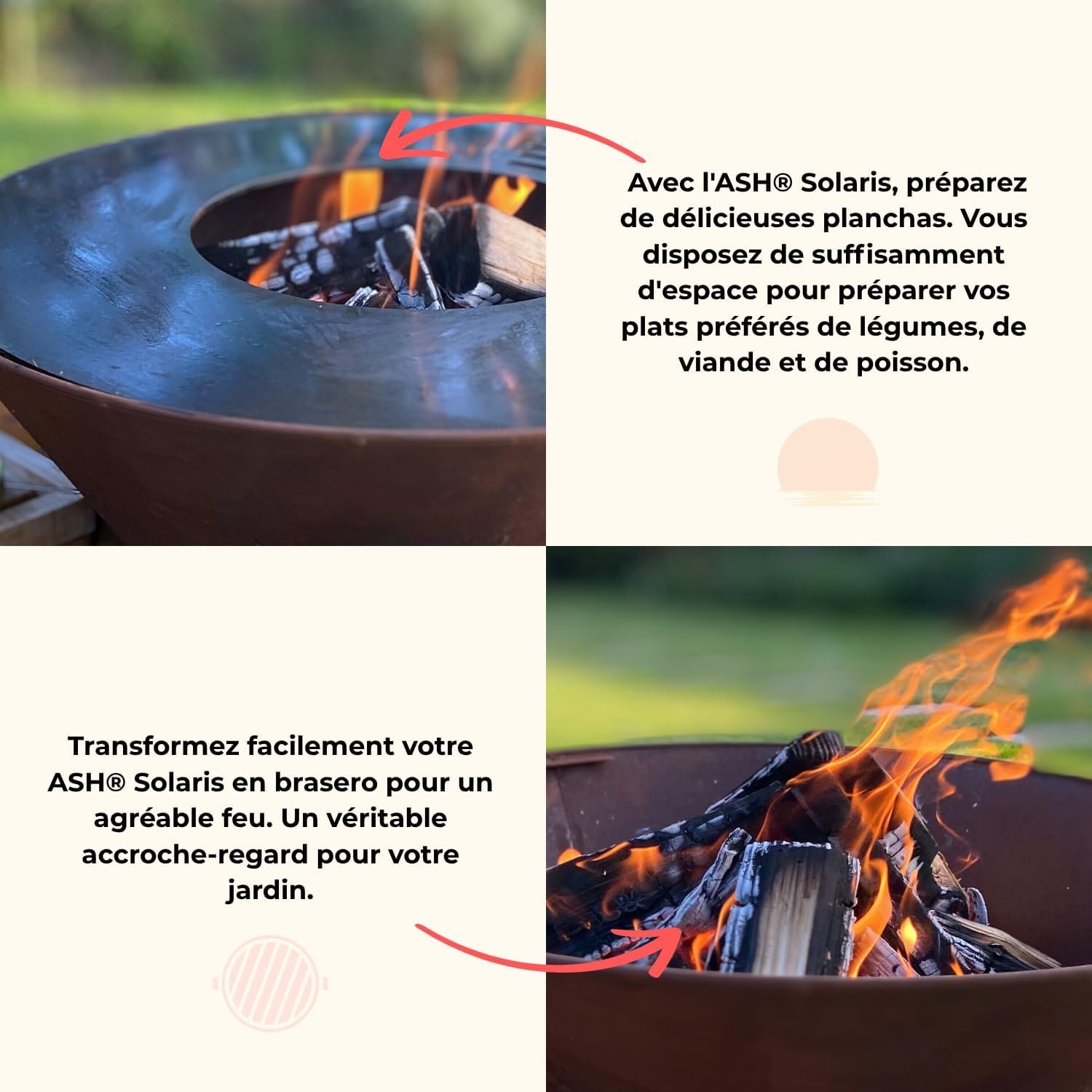 Plaque de cuisson corten 6mm brasero ASH Solaris